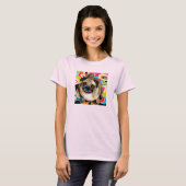 PUG DOG RETRO T-SHIRT (Voorkant volledig)