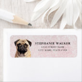 Pug Dog Return-adreslabels Etiket (Insitu)