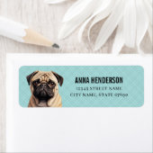 Pug Dog Return-adreslabels Etiket (Insitu)