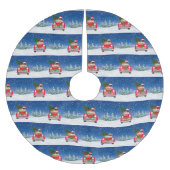 Pug Dog rijdende auto met sneeuwkerst Kerstboom Rok (Voorkant)