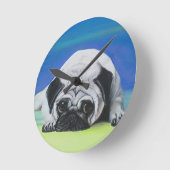 Pug Dog Ronde Klok (Hoek)