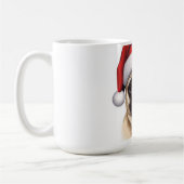 Pug Dog Santa Hat Merry Christmas Art Koffiemok (Links)