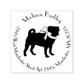Pug Dog Schattige Zelfinktende Stempel (Design)
