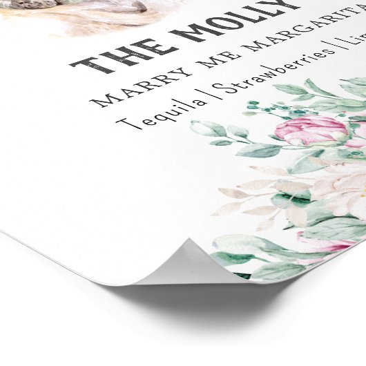 Pug Dog Signature Drink Teken Poster (Hoek)