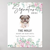 Pug Dog Signature Drink Teken Poster (Voorkant)