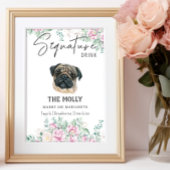 Pug Dog Signature Drink Teken Poster