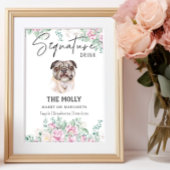 Pug Dog Signature Drink Teken Poster