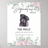 Pug Dog Signature Drink Teken Poster (Voorkant)