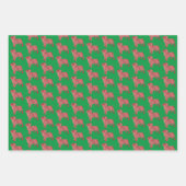 Pug Dog Silhouet Groen Vrolijk Woofmas Inpakpapier Vel (Voorkant 3)