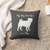 Pug Dog Silhouette Big Sibling Kussen (Deken)