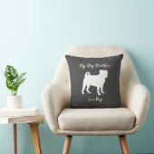 Pug Dog Silhouette Big Sibling Kussen (Stoel)