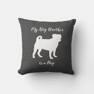 Pug Dog Silhouette Big Sibling Kussen