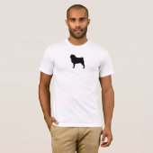 Pug Dog Silhouette | Cool Pug Lover's T-shirt (Voorkant volledig)