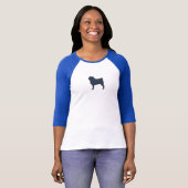 Pug Dog Silhouette | Cool Pug Lover's T-shirt (Voorkant volledig)