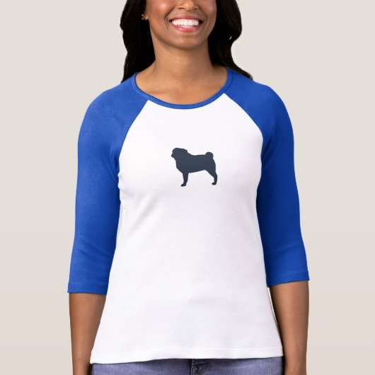 Pug Dog Silhouette | Cool Pug Lover's T-shirt (Voorkant)