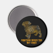 Pug Dog Silhouette Fun Halloween Magnet (Voorkant / Achterkant)