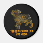 Pug Dog Silhouette Fun Halloween Magnet (Voorkant)