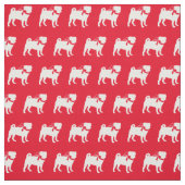 Pug Dog Silhouette Pet Red Stof (Swatch)