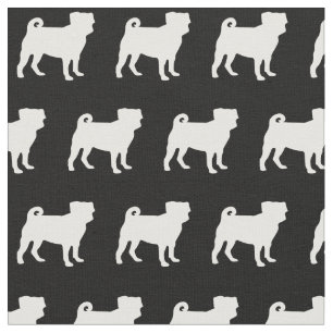 Pug Dog Silhouette Pet Stof
