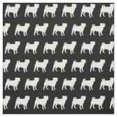 Pug Dog Silhouette Pet Stof (Swatch)