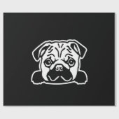 Pug Dog Sketch Portrait Cadeaupapier (Vlak)
