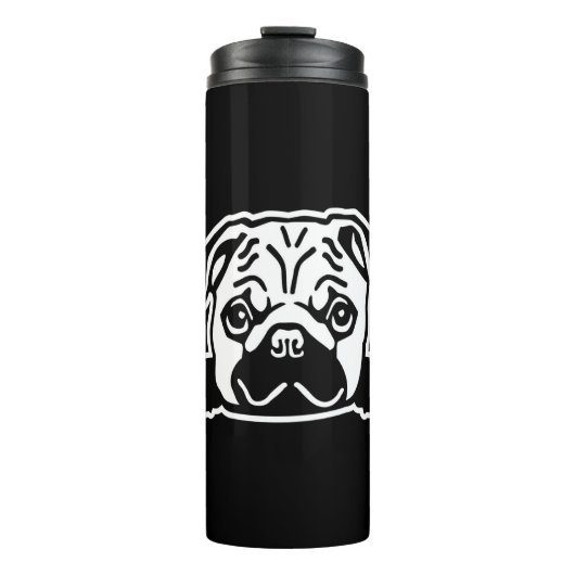 Pug Dog Sketch Portrait Thermosbeker (Voorkant)