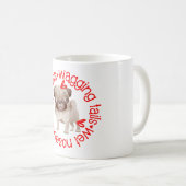 Pug dog, slordige kussen koffiemok (Voorkant rechts)