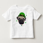 Pug Dog St Patrick's Day Irish Flag Kinder Shirts (Voorkant)