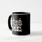 Pug Dog Stop Bugging Me - Grappig Pun Quote Koffie Mok (Voorkant links)