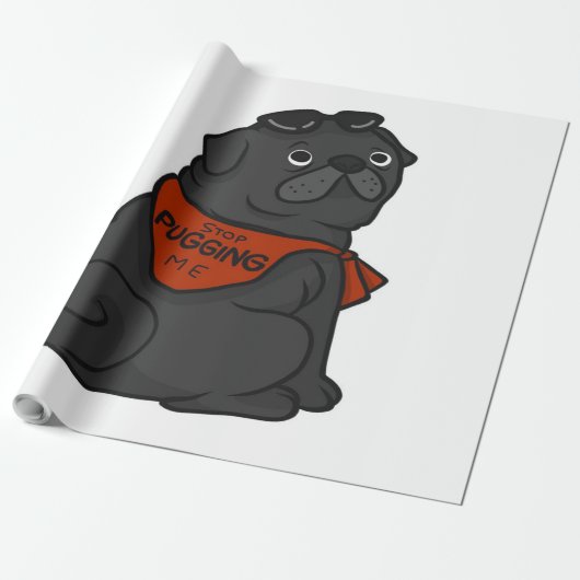 Pug Dog Stop met puggen Cadeaupapier (Uitgerold)