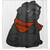 Pug Dog Stop met puggen Douchegordijn (Voorkant)