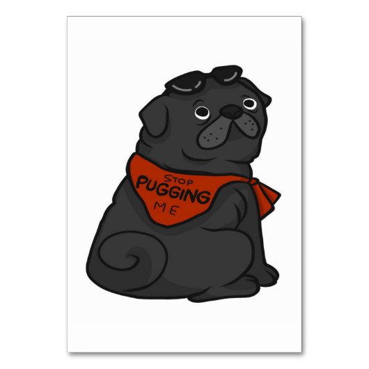 Pug Dog Stop met puggen Kaart (Voorkant)