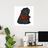 Pug Dog Stop met puggen Poster (Thuiskantoor)