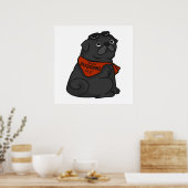 Pug Dog Stop met puggen Poster (Keuken)