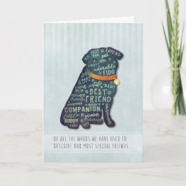 Pug Dog Sympathy Card - van alle woorden Kaart