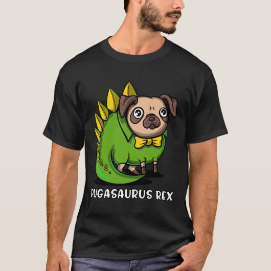 Pug Dog T-Rex Dinosaur Pugasaurus Classic T-shirt (Voorkant)