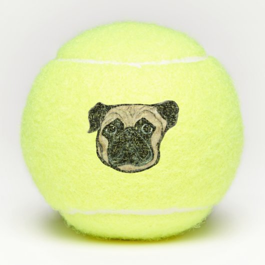 PUG DOG TENNISBALLEN (Voorkant)