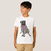 Pug Dog Theme Boy's T-shirt (Voorkant volledig)