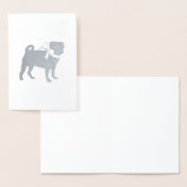 Pug Dog Theme Part Celebration - Silver Folie Kaarten (Display)