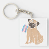 Pug Dog Transgender vlag Trans Pride LGBT Animal L Sleutelhanger (voorkant)