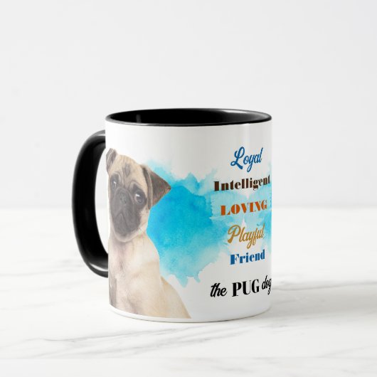 Pug Dog Trouwe Vriend Mok (Voorkant links)