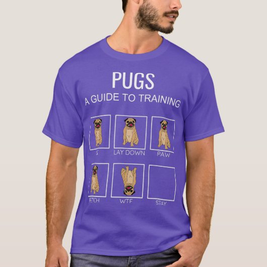 Pug Dog Tshirt Grappige Gids voor Hond Training Pu (Voorkant)