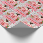 Pug Dog Valentijnsdag Kissing Booth Cadeaupapier (Hoek)