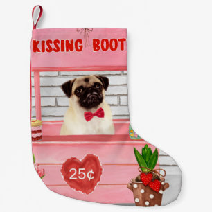 Pug Dog Valentijnsdag Kissing Booth Kleine Kerstsok