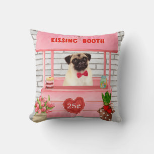Pug Dog Valentijnsdag Kissing Booth Kussen