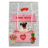 Pug Dog Valentijnsdag Kissing Booth Medium Cadeauzakje (Achterkant)