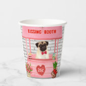 Pug Dog Valentijnsdag Kissing Booth Papieren Bekers (Voorkant)