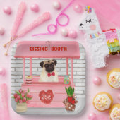 Pug Dog Valentijnsdag Kissing Booth Papieren Bordje (Feest)