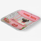 Pug Dog Valentijnsdag Kissing Booth Papieren Bordje (Gebogen)