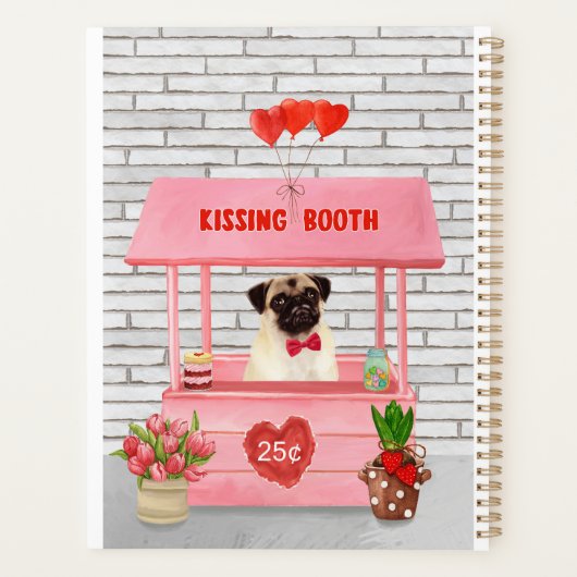 Pug Dog Valentijnsdag Kissing Booth Planner (Achterkant)